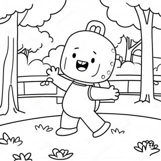 沃比在公园玩耍的涂色页 涂色页