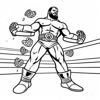 史诗 Wwe 摔跤手对决涂色页 涂色页