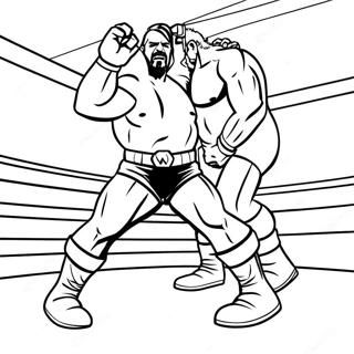 激烈 Wwe 比赛涂色页 涂色页