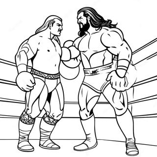 激烈 Wwe 比赛涂色页 涂色页