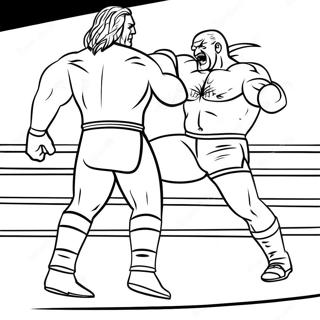 激烈 Wwe 比赛涂色页 涂色页