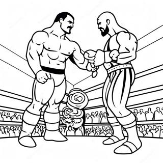 激烈 Wwe 比赛涂色页 涂色页