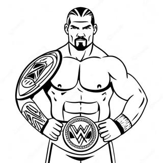 激烈 Wwe 冠军战斗涂色页 涂色页