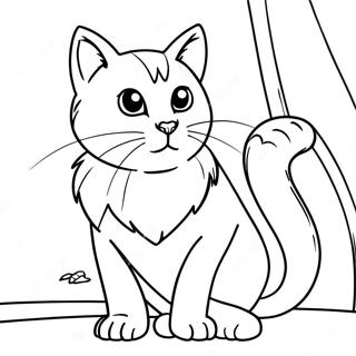 真实的战士猫 着色页