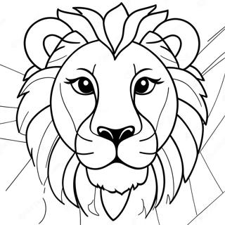 狮子脸 着色页