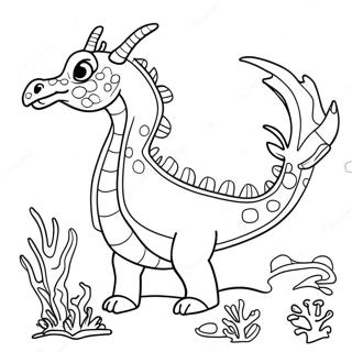 Wu Cai Ban Lan De Hai Long Zai Shan Hu Jiao Tu Se Ye 121506-56185