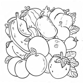 Wu Cai Bin Fen De Shui Guo He Shu Cai Tu Se Ye 123842-58055