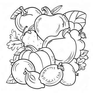 Wu Cai Bin Fen De Shui Guo He Shu Cai Tu Se Ye 123842-58056