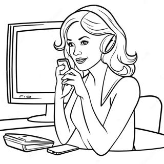 Xian Dai Dian Shi Nu Xing Yu Zhi Neng Shou Ji Tu Se Ye 132541-65039