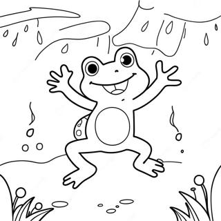 Kuai Le De Qing Wa Zai Yu Zhong Tiao Yue De Tu Se Ye 13781 3012