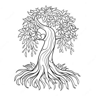 幻想柳树涂色页 涂色页