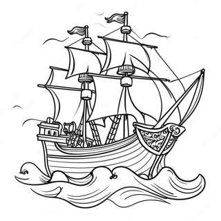 Fu Gu Hai Dao Chuan Zai Bao Feng Yu Zhong De Tu Se Ye 37174-8132