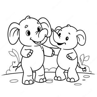 Mou Xian De Da Xiang He Xiao Zhu Tu Se Ye 44448-9724