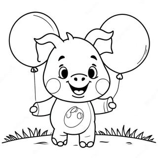 Kuai Le De Xiao Zhu Yu Qi Qiu Tu Se Ye 55345-12113