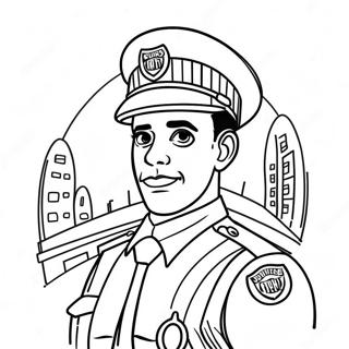 乐于助人的警察涂色页 涂色页