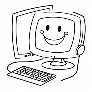 Ke Ai De Dian Nao Yu Wei Xiao De Lian Tu Se Ye 72776-16451