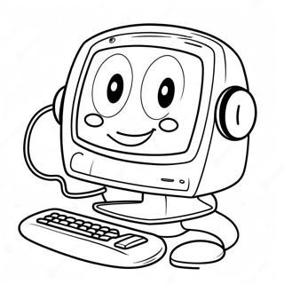 Ke Ai De Dian Nao Yu Wei Xiao De Lian Tu Se Ye 72776-16452