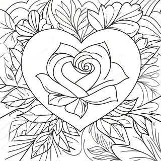 Ke Ai De Xin Xing Mei Gui Yu Xie Zi Tu Se Ye 76628-19464