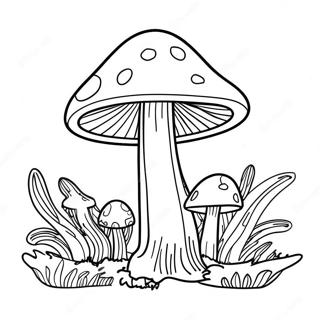 色彩缤纷的迷幻蘑菇涂色页 涂色页