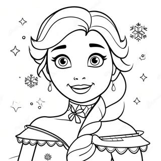 艾莎与闪亮的雪花涂色页 涂色页