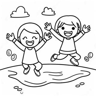 Kuai Le De Hai Zi Men Zai Shui Keng Zhong Tiao Yue Tu Se Ye 98293 37165