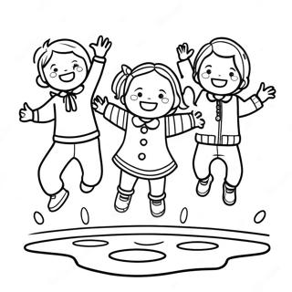 Kuai Le De Hai Zi Men Zai Shui Keng Zhong Tiao Yue Tu Se Ye 98293 37166